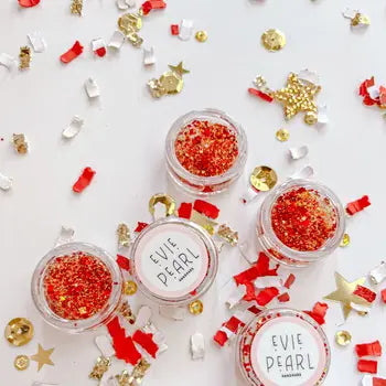 Game Day Hair Glitter Gel- Red Gold