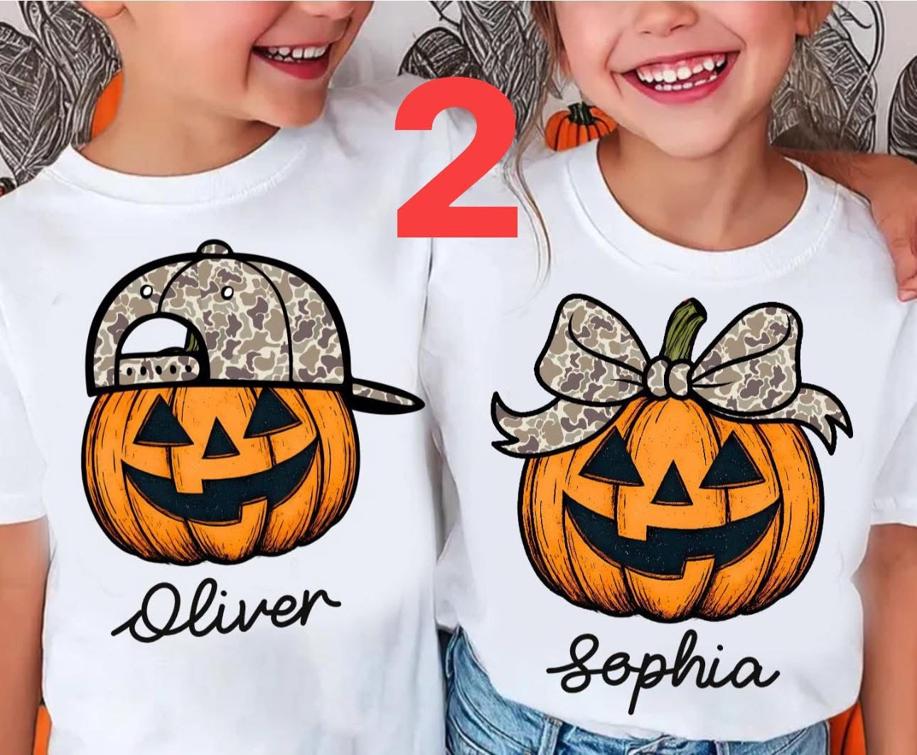 Personalized Orange/Camo Pumpkin