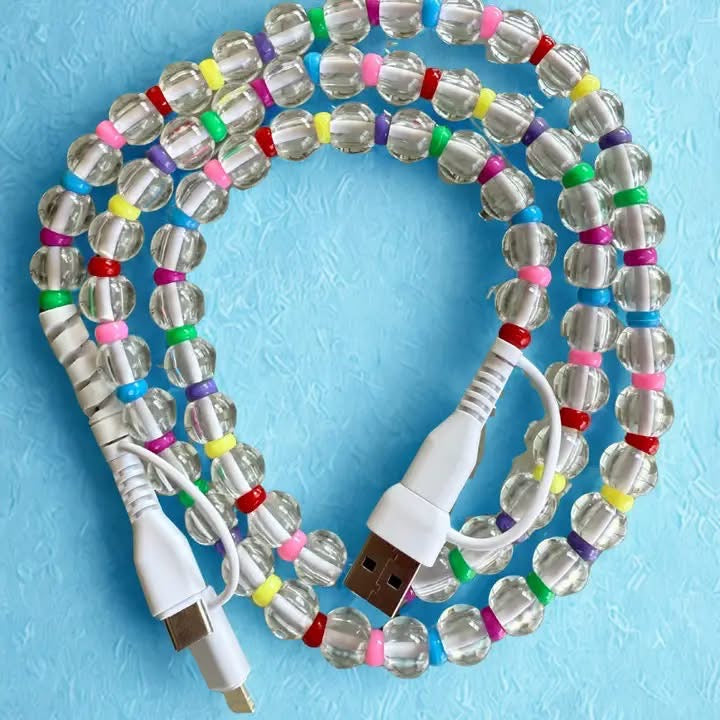 4 Way Charge Cable - Clear Multi Color
