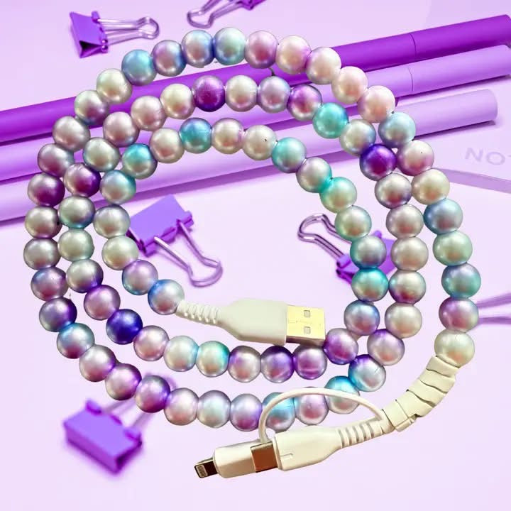 4 Way Charge Cable -purple and blue