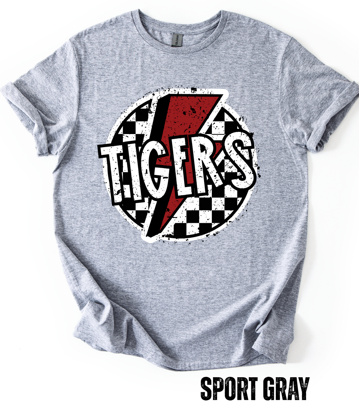 Tigers Checkered Lightning Bolt