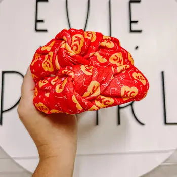 Red Kc Heart Knotted Headband
