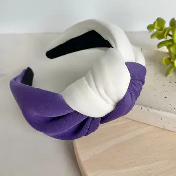 Two-Toned Headband Purple and White