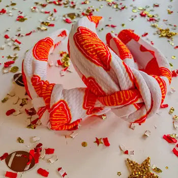 White Kingdom Checkered Knotted Headband