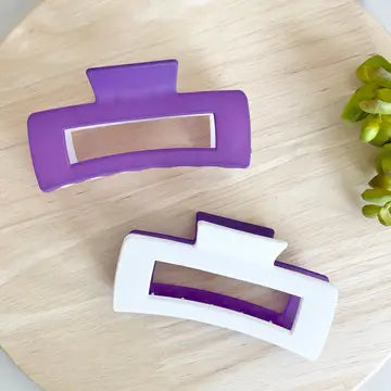 Purple and White Claw Clip