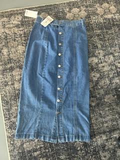 Denim Maxi Skirt Light Wash