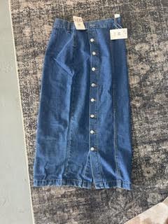 Denim Maxi Skirt Dark Wash