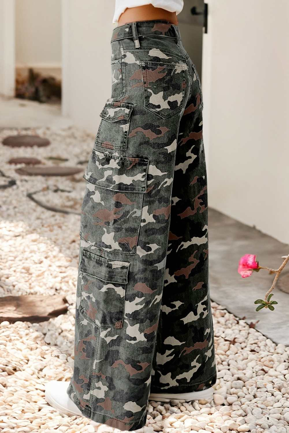 LDC Camo Denim Cargo Wide Leg Pants