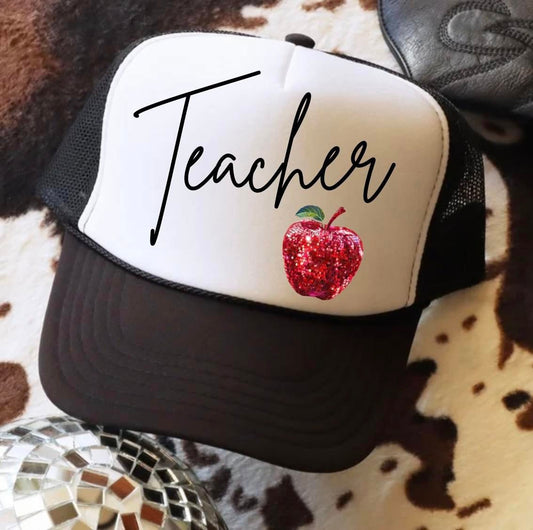 Simple Teacher w/ Sequin Apple Hat