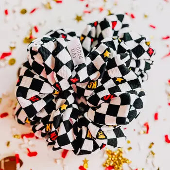 Black Kc Checkered Oversized Scrunchy