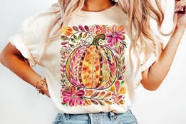 Pink and Orange Floral Pumkin