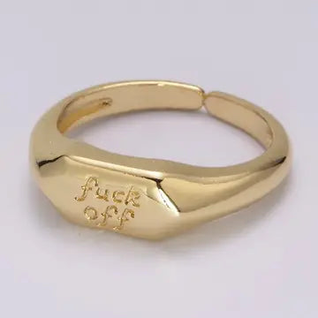 Dainty Gold Ring Open Adjustable Signet Ring Gold