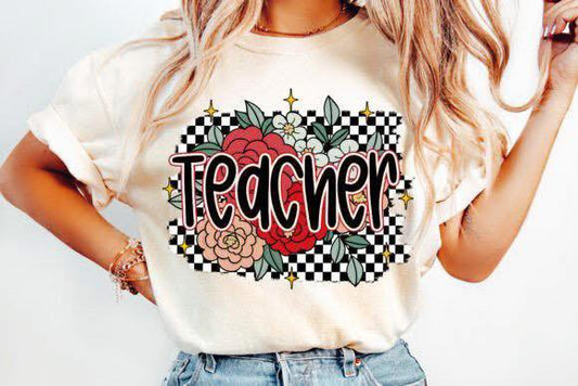 Teacher Flowers/Checkered
