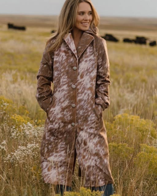 Faux Cowhide Coat