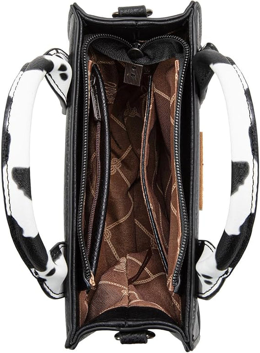 Mini Tote Crossbody - Cow Print