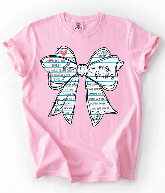 Custom Teacher Notebook Bow