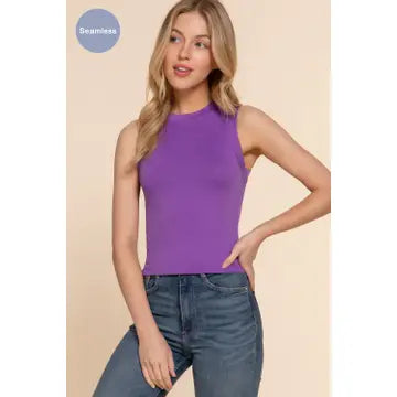 Crew Neck Seamless Tank Top