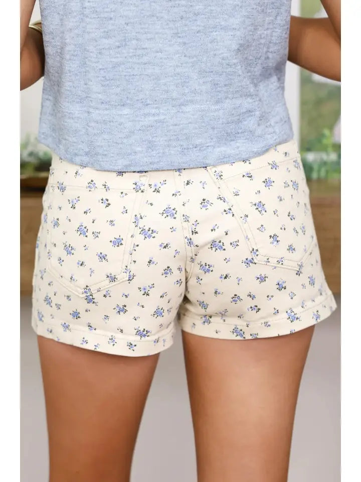 High Waisted Floral Shorts