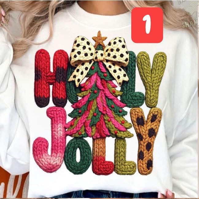 Faux Crochet Holly Jolly Christmas