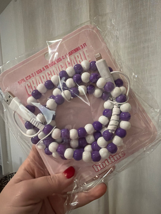 4 Way Charge Cable - Purple/White