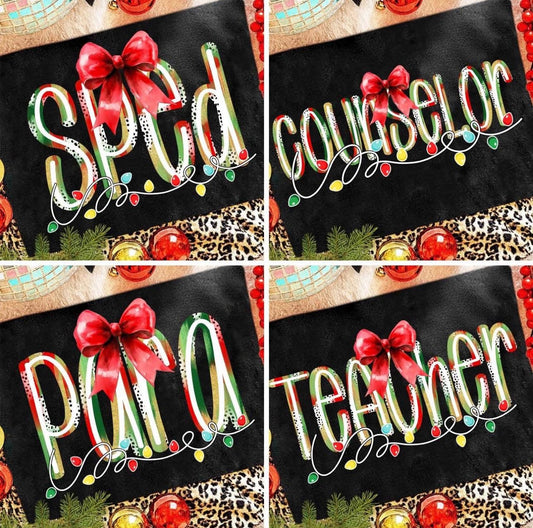 Christmas School Font Bow & Lights