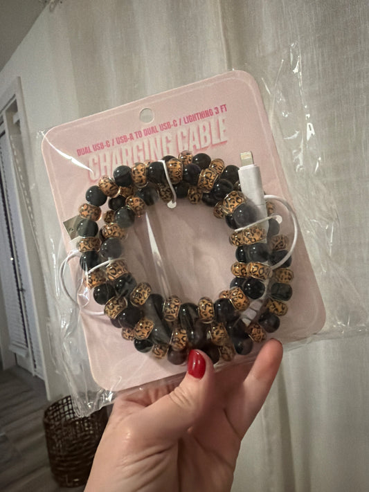4 Way Charge Cable - Cheetah/Black