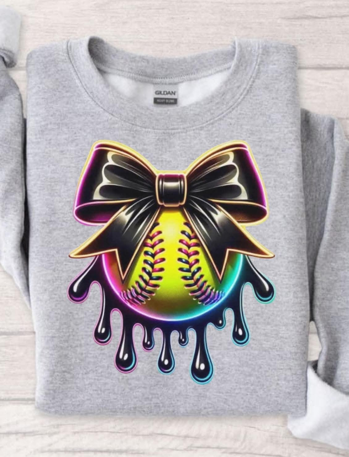 Neon Softball Drip