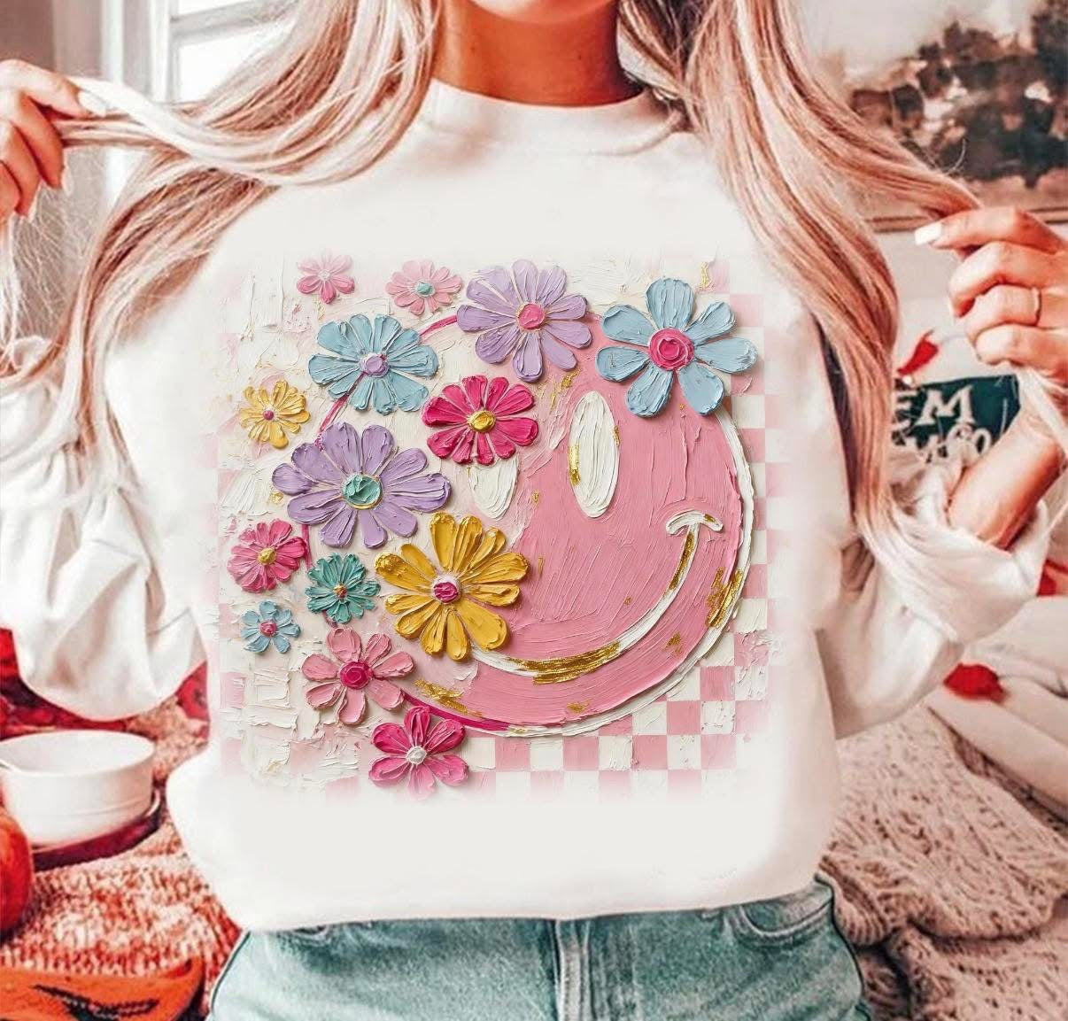 Flowers and Smiley Face