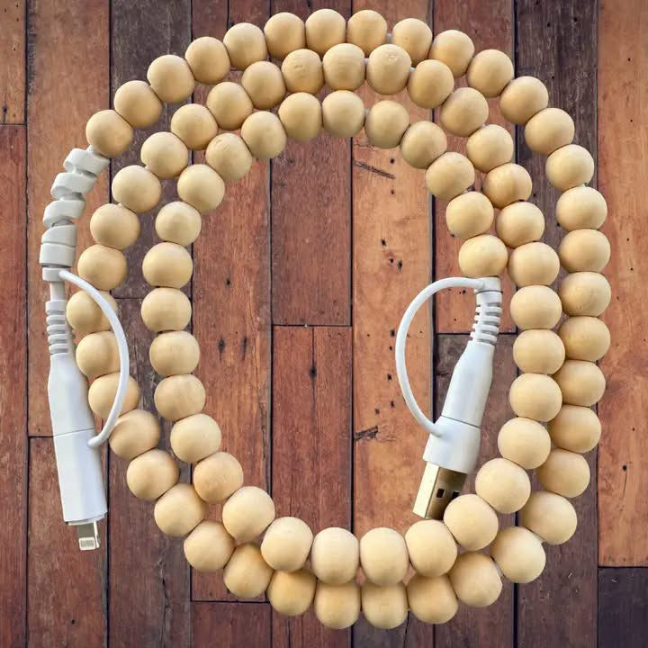 4 Way Charge Cable - Raw Wood