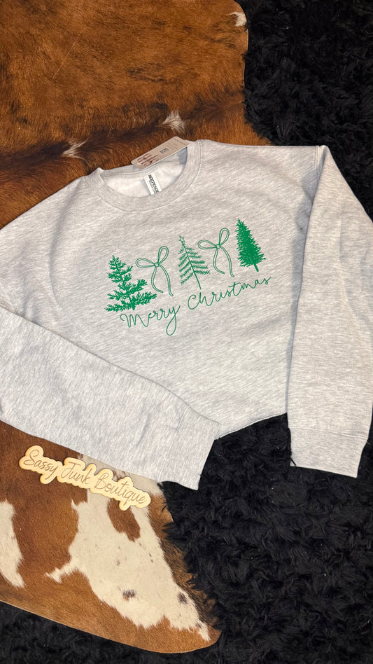Merry Christmas Cropped Crew