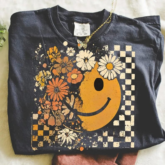 Fall Half Floral/Half Smiley