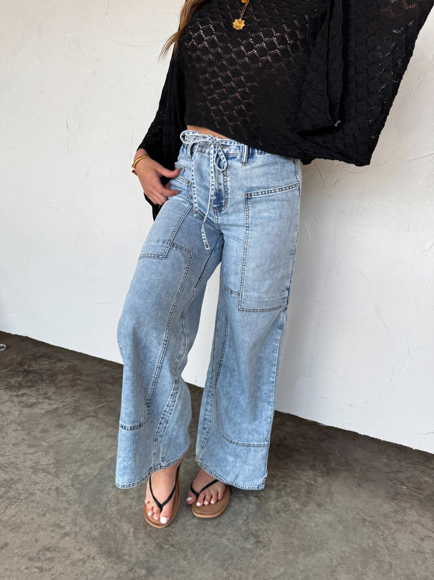 Pre - O Tie Waist Jeans
