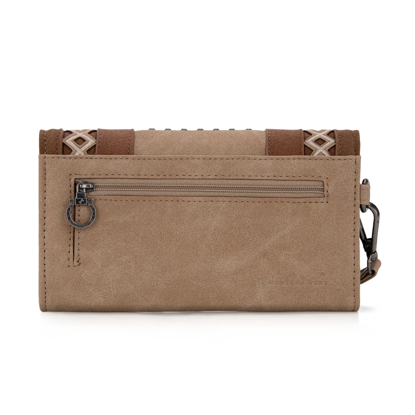 Montana West Cut Out Embroidered Wallet - Tan