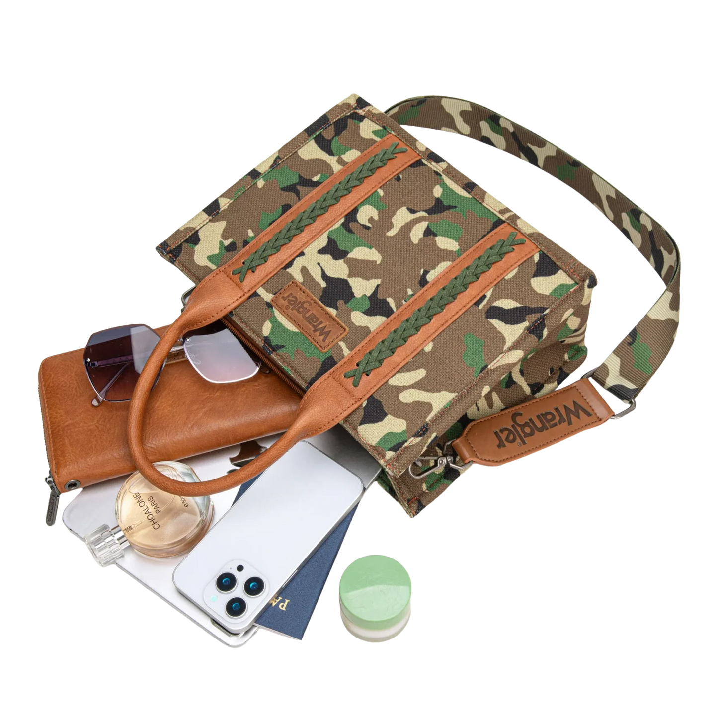 Wrangler Green Camo Crossbody Tote