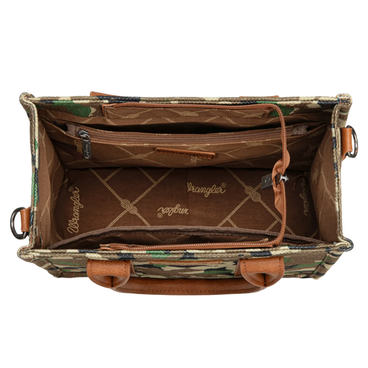 Wrangler Green Camo Crossbody Tote