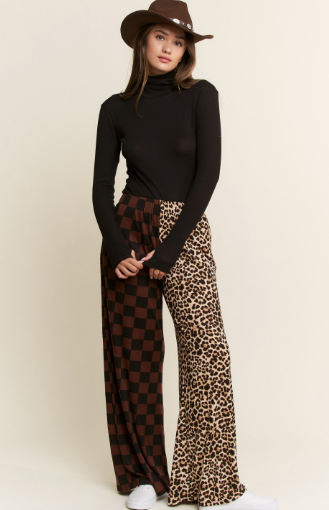 Split Decision Leopard/Checkered Pants