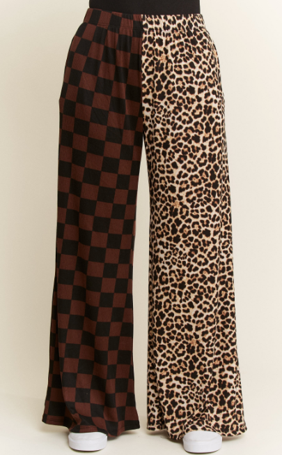 Split Decision Leopard/Checkered Pants