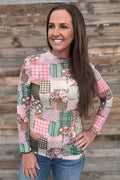 Mosaic Spring Mesh Top