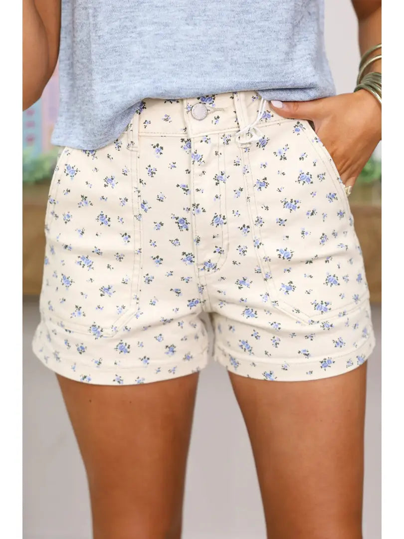 High Waisted Floral Shorts