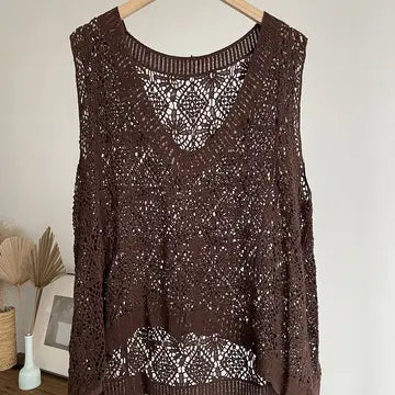 Knit V-Neck Crochet Vest For Layering