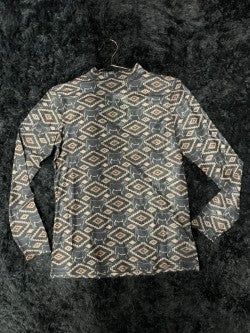 Cows and Aztec Mesh Top