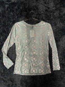 Green Aztec Mesh Top