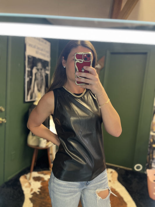 Black Leather Tank