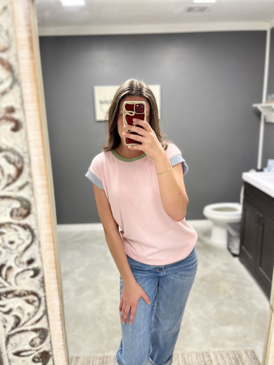 Color Block Knit Top