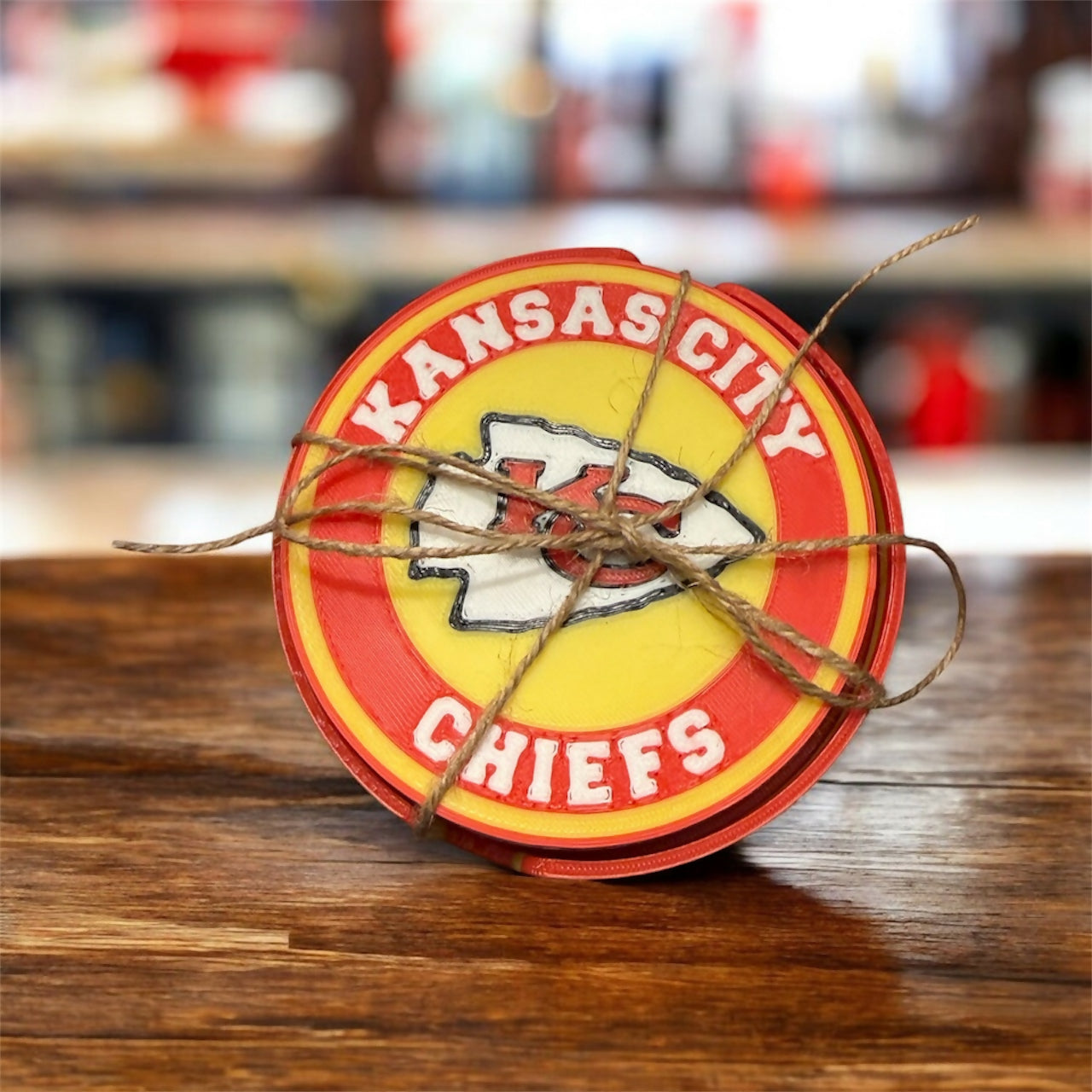Chiefs Coasters - yellow and red